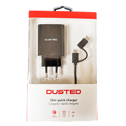 Cargador Rápido 3.0 Dusted 2 en 1 (USB Tipo-C y Micro USB)