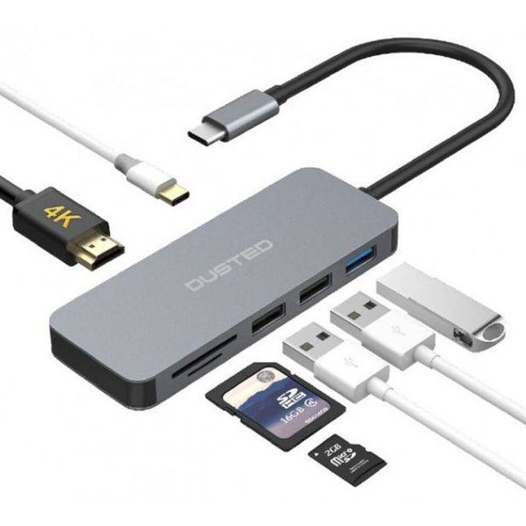 Hub USB-C Multipuerto USB-A; Micro SD/SD; HDMI; PD Dusted 1