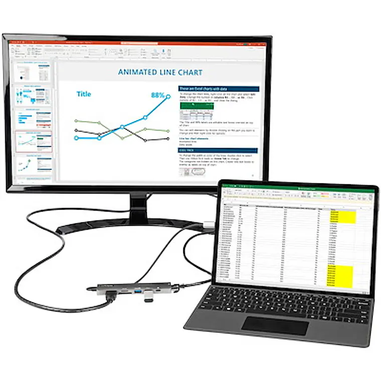 Adaptador Multipuertos USB C - Docking Station USB Tipo C a HDMI 2.0 4K 60Hz 4