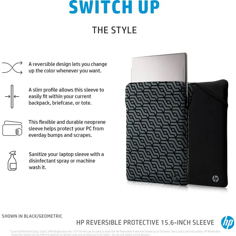 Funda de Protección Reversible HP Negro/Azul de 15.6