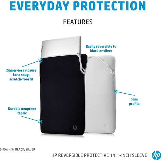 Funda HP 14 Protección Reversible (Negro/Azul)