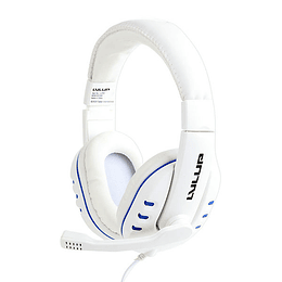 Audífonos Gamer Vivitar LU731, Micrófono Plegable, Jack 3.5mm, Multiplataforma, Blanco/Azul