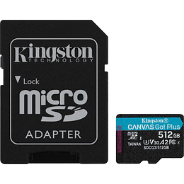  Tarjeta de memoria flash (adaptador microSDXC a SD Incluido) - 512 GB 