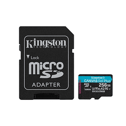 Memoria Flash Kingston Canvas Go! Plus, 256GB MicroSDXC UHS-I Clase 10, con Adaptador