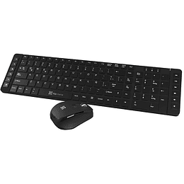 Klip Xtreme - Keyboard and mouse set - Spanish - Wireless - 2.4 GHz - All black