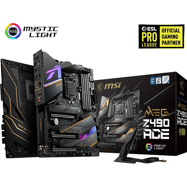 Placa Madre MSI MEG Z490 ACE | LGA1200, DDR4 2133/4800MHz, M.2 x3, RAID, WiFi, RGB, ATX 1