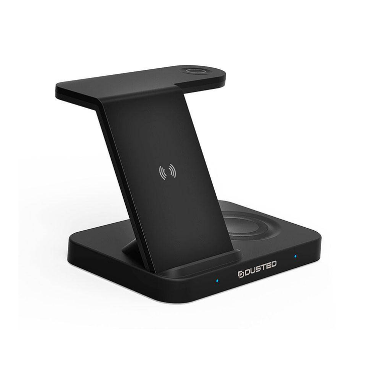 Base Carga Inalámbrica Dusted 3 en 1, Carga Smartphone - Smartwatch - Audífonos, Negro 2
