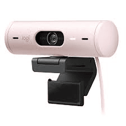 Cámara Web Logitech Brio 500, Video Full HD 1080p, Micrófono integrado, USB-C. Color Rosa