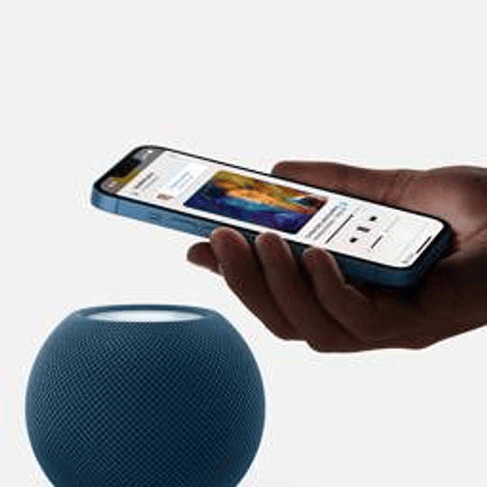 Asistente Virtual Apple Homepod Mini, Audio 360º, Cancelación de Ruido, Azul