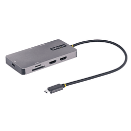 Adaptador Multipuertos USB C 2x HDMI 4K 60Hz, Hub USB-A 3.1 2Pt 5Gbps