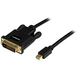 Cable Mini DisplayPort a DVI-D de 3m (Adaptador de Video)  Conversor Pasivo Negro