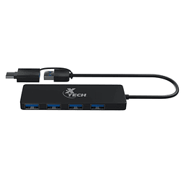Xtech - Hub - 4 puertos - USB 3.0 XTC-390