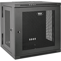 Tripp Lite SmartRack 12U IP54 Switch-Depth Wall-Mount Rack Enclosure Cabinet for Harsh Environments, Hinged Back, 230V - Rack armario - con 4 ventiladores de refrigeración - negro - 12U - 19"