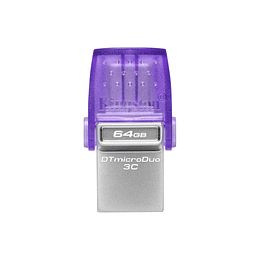 Kingston DataTraveler microDuo 3C - Unidad flash USB - 64 GB - USB 3.2 Gen 1 / USB-C