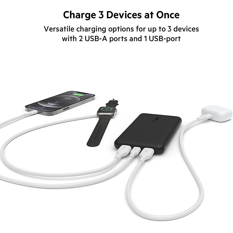 Bateria 10.000 mAh USB-A y USB-C 15W Belkin Negro 7