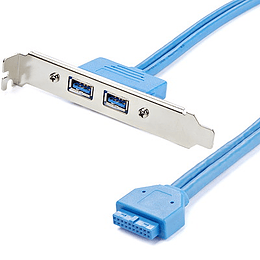 Cabezal Bracket de 2 puertos USB 3.0 (5Gbps) SuperSpeed con conexión a Placa Base