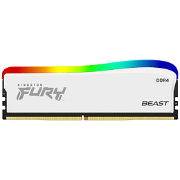 Memoria Ram 8GB DDR4 3600Mhz CL17 Dimm FURY Beast White RGB 