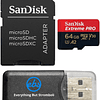 Tarjeta de memoria flash 64GB SanDisk Extreme Pro A2 / V30 / UHS-I U3 / Class10 