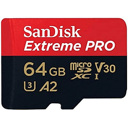 Tarjeta de memoria 64GB SanDisk Extreme Pro A2 / V30 / UHS-I U3 / Class10 