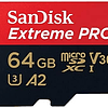 Tarjeta de memoria flash 64GB SanDisk Extreme Pro A2 / V30 / UHS-I U3 / Class10 