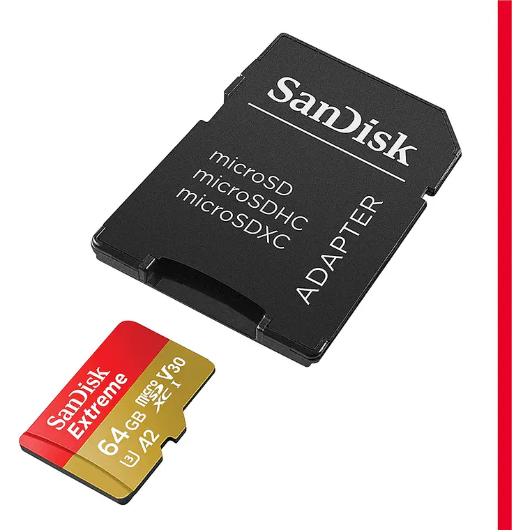 Tarjeta de memoria 64GB Extreme microSDXC UHS-I con adaptador 2