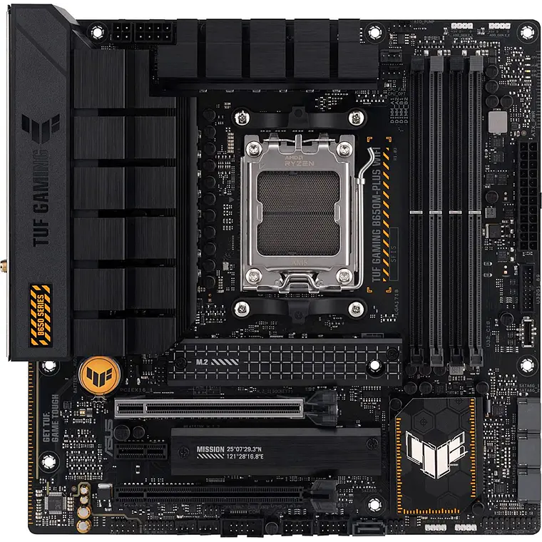 Placa Madre ASUS TUF GAMING B650M-PLUS WIFI | AM5, DDR5 4800/6400MHz, M.2 x2, RGB, microATX 2