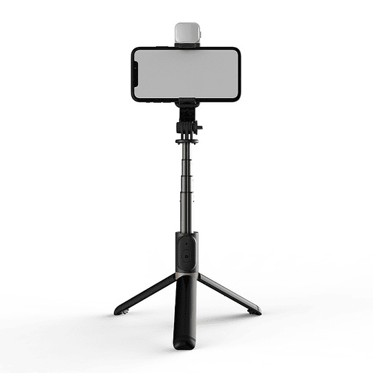 Selfie stick con luz LED ajustable y control remoto Dusted negro