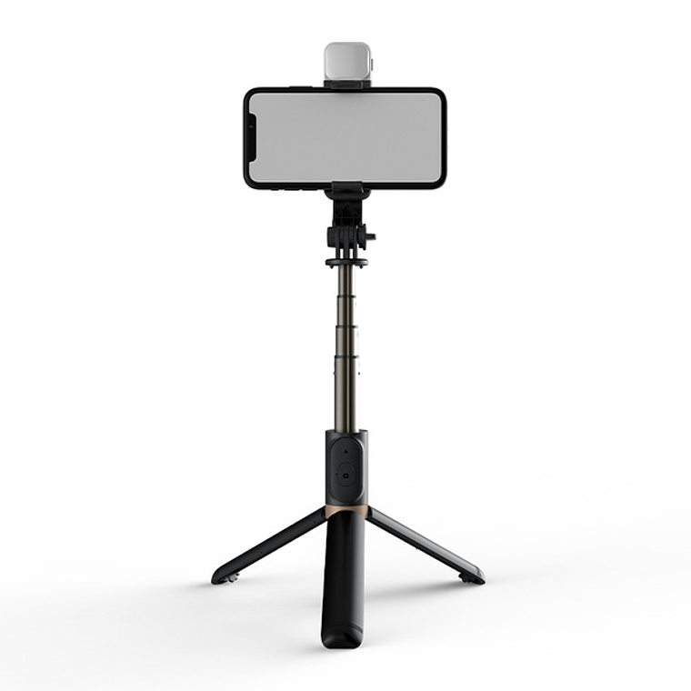 Selfie stick con luz LED ajustable y control remoto Dusted negro 1