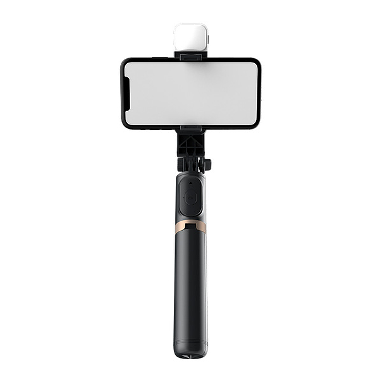Selfie stick con luz LED ajustable y control remoto Dusted negro 2