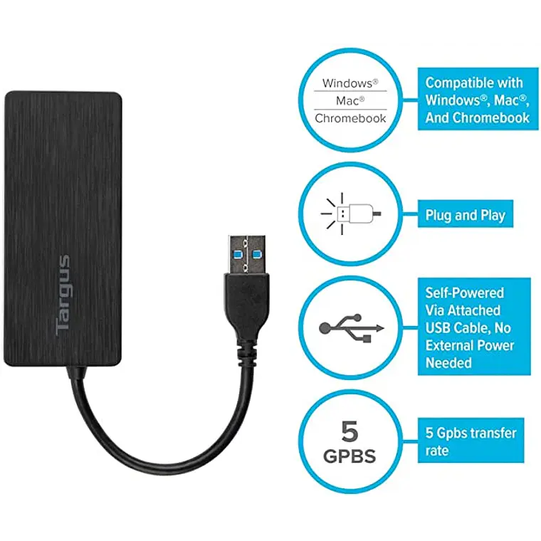 Hub de 4 puertos USB-A 3.0 Targus 4