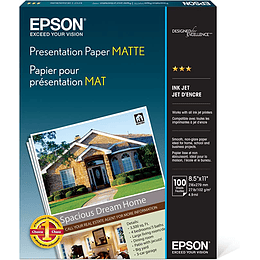Epson Presentation Paper Matte (8,5 x 11", 100 hojas)
