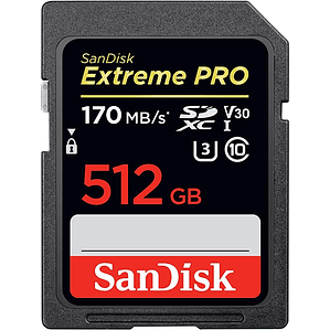 Tarjeta Extreme 512GB PRO SDXC UHS-I - C10, U3, V30, 4K UHD, tarjeta SD 