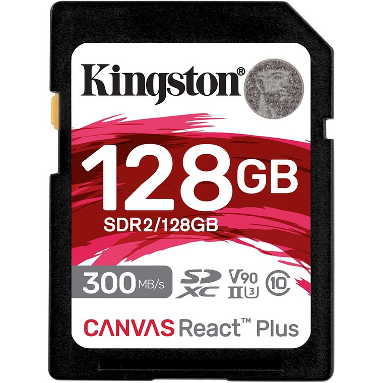Tarjeta de memoria 128GB Kingston Canvas React Plus Class V90 / UHS-II U3 / Class10 - SDXC UHS-II 1
