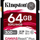 Tarjeta de memoria 64GB Kingston Canvas React Plus Class V90 / UHS-II U3 / Class10 - SDXC UHS-II - Miniatura 1