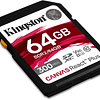 Kingston Canvas React Plus - Tarjeta de memoria flash - 64 GB - Video Class V90 / UHS-II U3 / Class10 - SDXC UHS-II