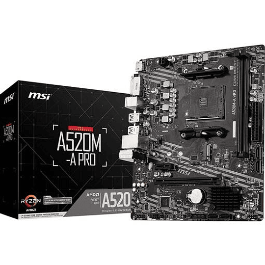 Placa Madre MSI A520M-A Pro AM4 AMD A520 SATA 6Gb/s Micro ATX