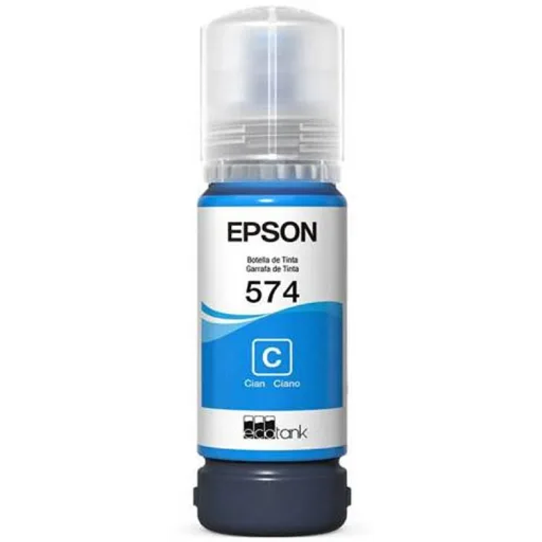 Botella de Tinta Epson T574 color Cyan T574220-AL 1