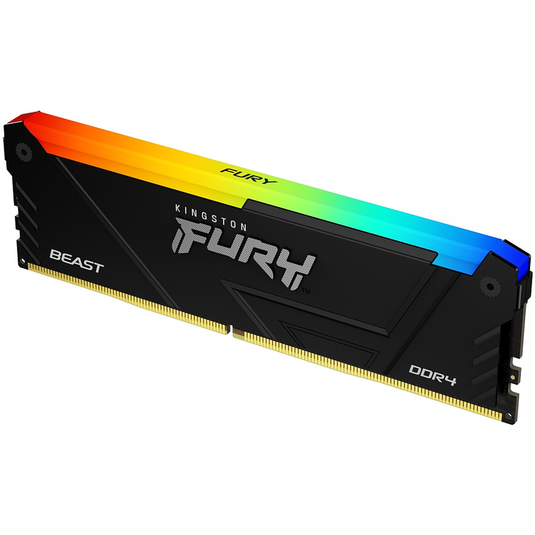 Memoria Ram 8GB DDR4 3200Mhz CL16 Dimm Kingston FURY Beast RGB Non-ECC XMP 2