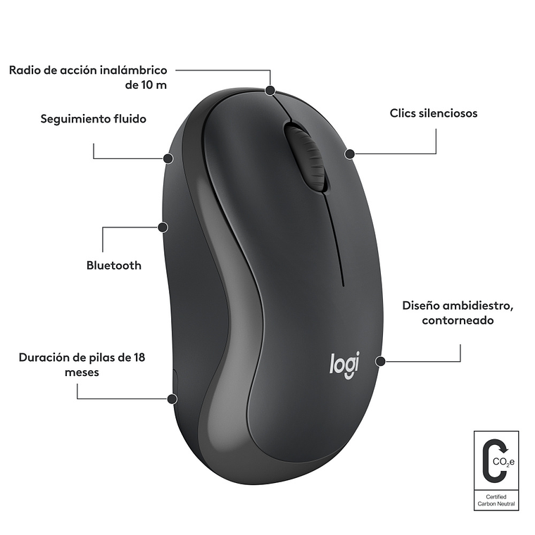  Mouse inalámbrico Logitech M240  - Grafito 4