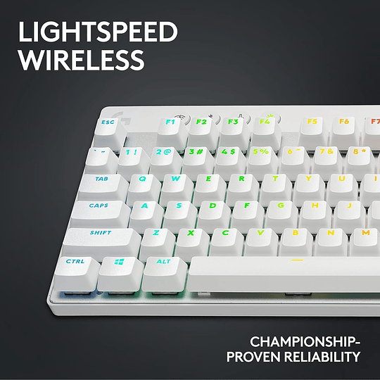 Teclado Inalámbrico Lightspeed para juegos, diseño ultraportátil Logitech - Blanco