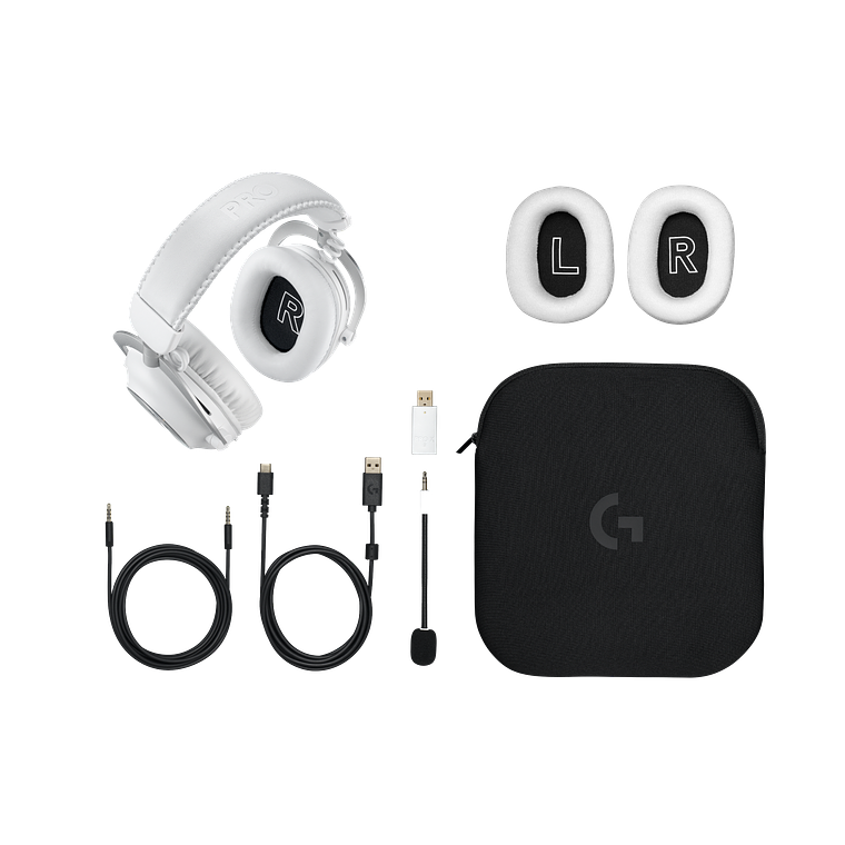 Audífonos Gamer Logitech Pro X 2 LIGHTSPEED, Wireless 2.4GHz, Bluetooth, PC, PS4, PS5, White 4