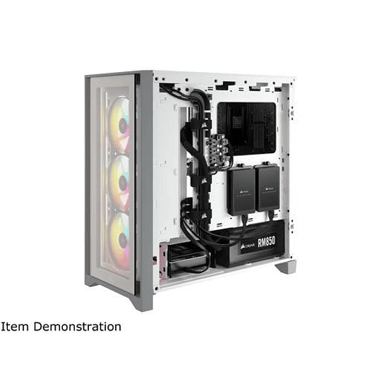 Gabinete Gamer Corsair iCue 4000X, RGB, Vidrio templado, ATX, MicroATX, Mini-ITX, Color blanco