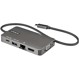Adaptador Multipuertos USB-C - Docking Station a HDMI VGA USBC PD Red