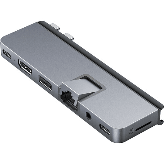 Concentrador USB tipo C 7 en 2 Hyper Duo Pro (gris espacial)
