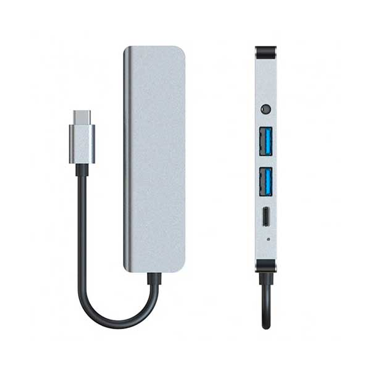 Adaptador Multipuerto GTC BYL-2009 (USB-C a HDMI/USB-C/Jack 3.5mm+USB) 2