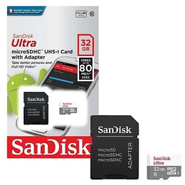 Tarjeta de memoria flash (adaptador microSDHC a SD Incluido) - 32 GB - Class 10 - microSDHC UHS-I