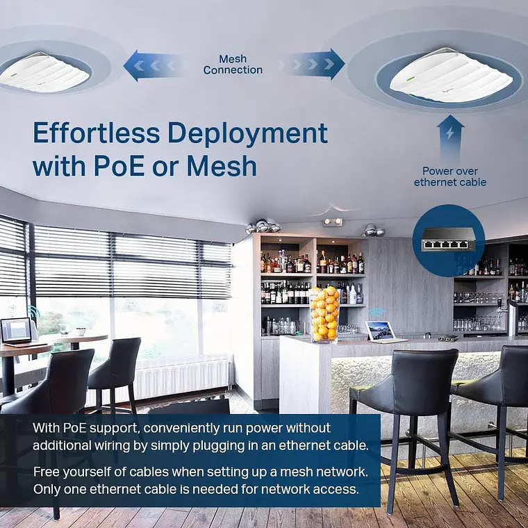 Access Point TP-link EAP245 Doble Banda AC1750, 1.7 Gbps, PoE 6