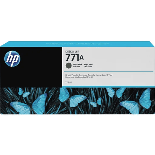 Cartucho de Tinta HP 771A color Negro Mate 775ml B6Y15A