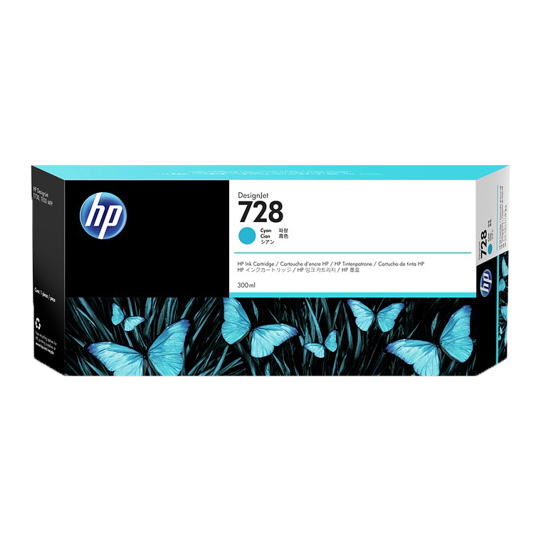 Cartucho de Tinta HP 728 Color Cian 300ml F9K17A 1