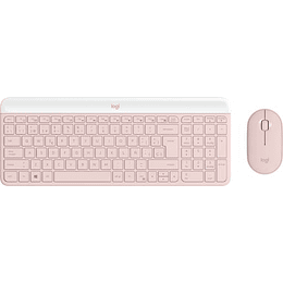 Combo teclado + mouse Logitech Slim combo MK470 Rosado 2.4GHz, USB